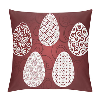 Personality  Vector Background With Easter Eggs. Pillow Covers