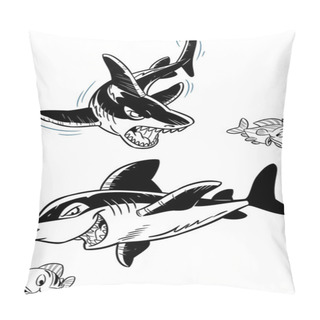 Personality  Sharks And Fish Pillow Covers