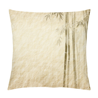 Personality  Bamboo On Old Grunge Antique Paper Texture Pillow Covers