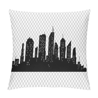 Personality  City Icon. Vector Town Silhouette Illustration. Skylines. Skyscraper Pillow Covers