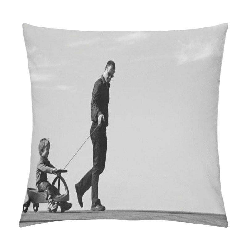 Personality  Father And Son Spend Free Time Together Pillow Covers
