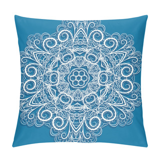 Personality  White Snowflake On Blue Pillow Covers