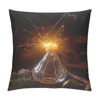 Personality  Bengal Fire Burns In The Bank. Christmas Decorations, Candy, Tre Pillow Covers