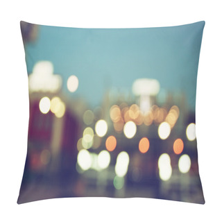 Personality  Abstract Image Of Blurred Night City Background With Circle Lights. Pillow Covers