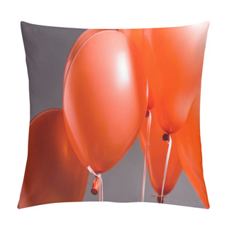 Personality  Coral Air Balloons On Grey Background, Color Of 2019 Concept Pillow Covers