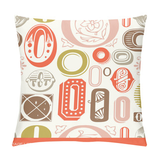Personality  Seamless Vintage Pattern Of The Letter O In Retro Colors Pillow Covers