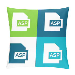 Personality  Asp Flat Four Color Minimal Icon Set Pillow Covers