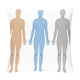 Personality  Human Body Outline In Three Colors Pillow Covers