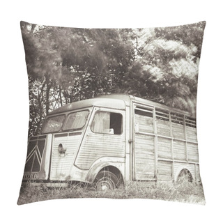 Personality  Abandoned Citroen Cattle Van In Field Pillow Covers