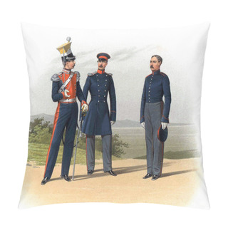 Personality  An Old Picture Of The Officers And Soldiers Of The Russian Empire. Pillow Covers