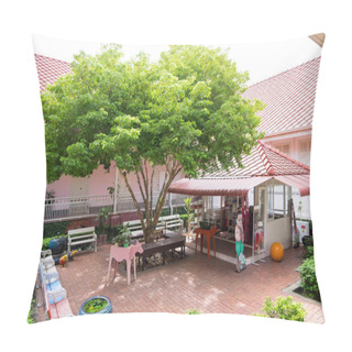 Personality  Lignum Vitae Tree Or Ton Kaew Chao Jom In Thai In Middle Of Garden, Can Rest Under Tree For Cool Nice Breeze. Pillow Covers