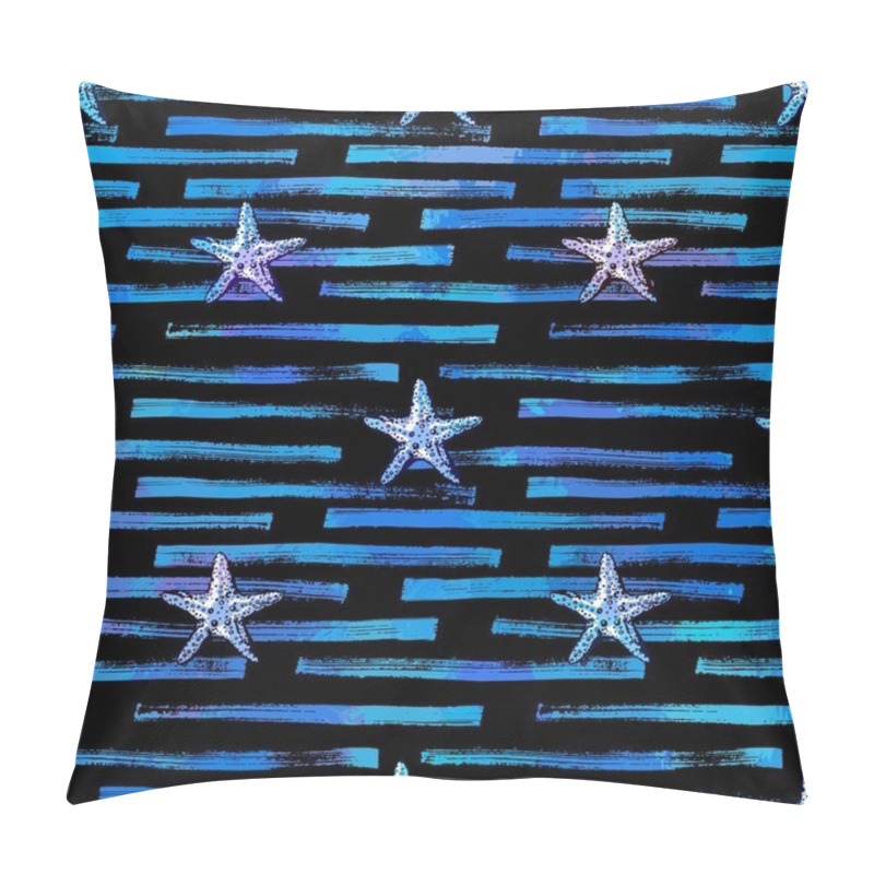 Personality  Starfishes and stripes seamless pattern pillow covers