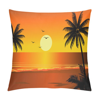 Personality  Beach Sunset Pillow Covers