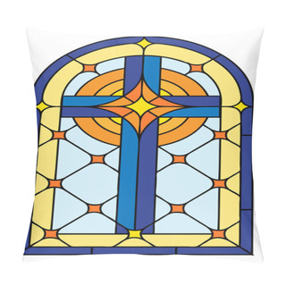 Personality  Window, Stained Glass Cross Pillow Covers