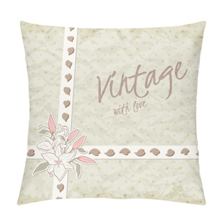 Personality  Vintage Invitation With Ornate Detailed Flower Pillow Covers