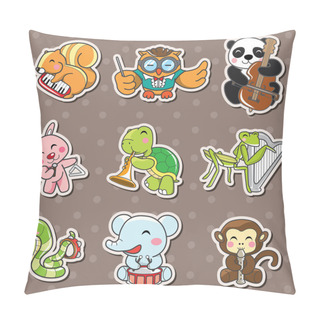 Personality  Animal Play Music Stickers Pillow Covers