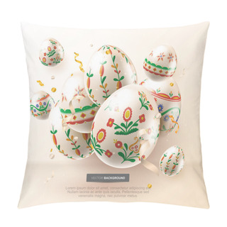 Personality  Modern Easter Folk Greeting Card Pillow Covers