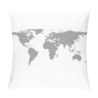 Personality  Gray Political World Map Pillow Covers