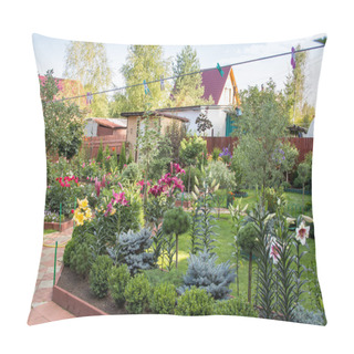 Personality  Flowers Bushes Trees And Lawn In Garden Pillow Covers