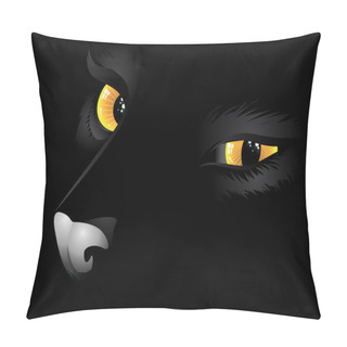 Personality  Black Cat In The Dark Pillow Covers