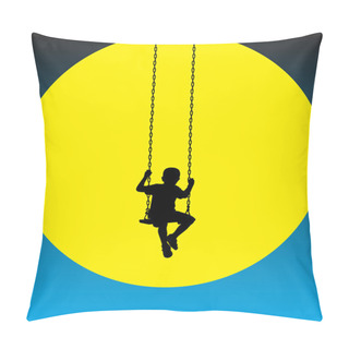 Personality  Boy On A Swing At Moon Pillow Covers
