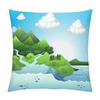 Personality  Land And Water Resources Pillow Covers