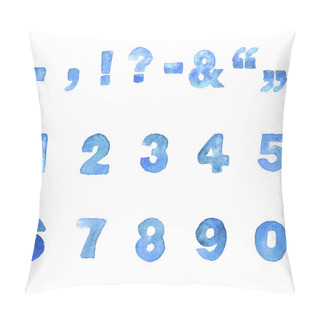 Personality  Watercolor Blue Font Pillow Covers