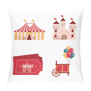 Personality  Amusement Park Carnival Tent Castle Tickets Balloons Booth Pillow Covers