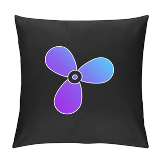 Personality  Boat Propeller Blue Gradient Vector Icon Pillow Covers