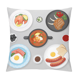 Personality  Food Business Flat Lay Idea Pillow Covers