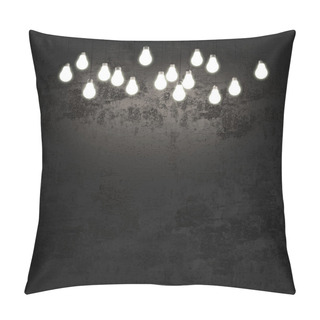 Personality  Black Wall With Light Bulbs Pillow Covers