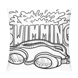 Personality  Swimming Sports Sketch Pillow Covers