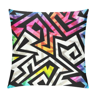 Personality  Music Geometric Seamless Pattern With Grunge Effect Pillow Covers