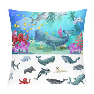Personality  Cartoon Sea And Ocean Fauna Concept Pillow Covers