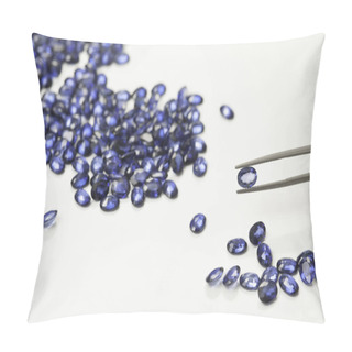 Personality  Natural Loose Blue Sapphire Gemstone. Pillow Covers