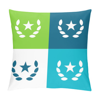 Personality  Award Flat Four Color Minimal Icon Set Pillow Covers