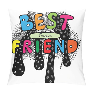 Personality  Lettering Best Friend Forever With Abstract Pattern Pillow Covers