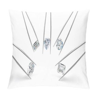 Personality  Assorted Diamond Shapes On White Background Pillow Covers