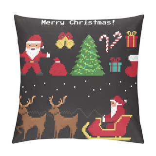 Personality  Pixel Christmas Symbols Set Pillow Covers