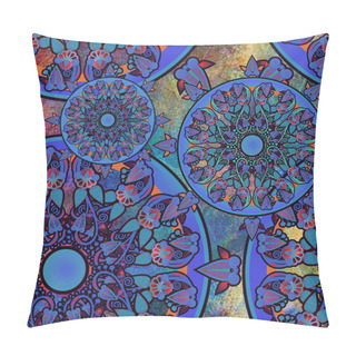 Personality  Floral Pattern On Colored Shabby Texture Background Pillow Covers