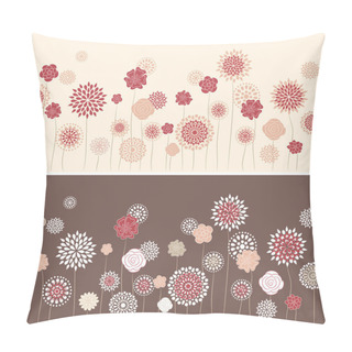 Personality  Line Seamless With Round Flowers Pillow Covers