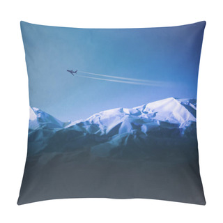 Personality  Airplane Flying Above Over Snowy Mountains Pillow Covers