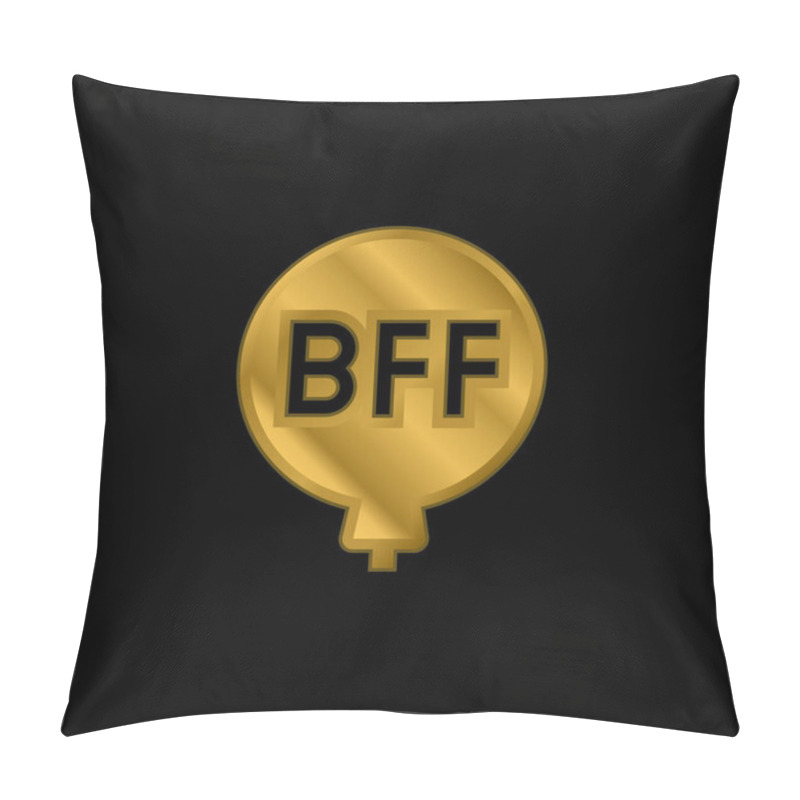 Personality  Balloon gold plated metalic icon or logo vector pillow covers
