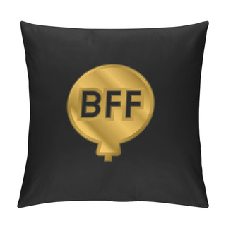 Personality Balloon Gold Plated Metalic Icon Or Logo Vector Pillow Covers