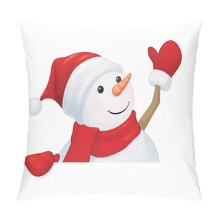 Personality  Fun Snowman Hiding By Blank Pillow Covers