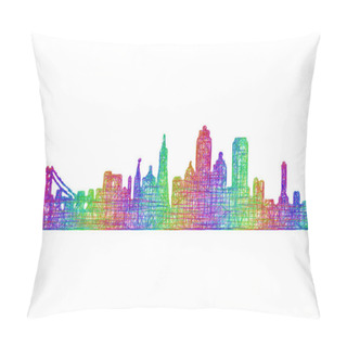 Personality  San Francisco Skyline Silhouette - Multicolor Line Art Pillow Covers