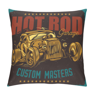 Personality  Original Vector American Hot Rod. Classical Model. Print For T-shirt Or Sticker Pillow Covers