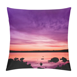Personality  Purple Sunset Over Sea Water Pillow Covers