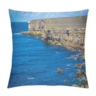 Personality  Cliff At Dun Aonghasa On Inshmore, Aran Islands, Co Galway, Ireland Pillow Covers