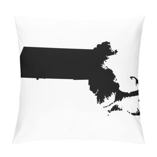 Personality  Map Of The U.S. State Of Massachusetts  Pillow Covers